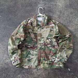 Army Combat Jacket Mens S Short Green Brown Camo Woodland Tactical Utility